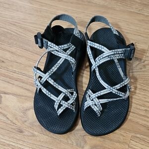 Chaco Black and Gray Strappy Sandals